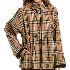 Burberry Logo Tape Vintage Check Hooded Jacket-NWT